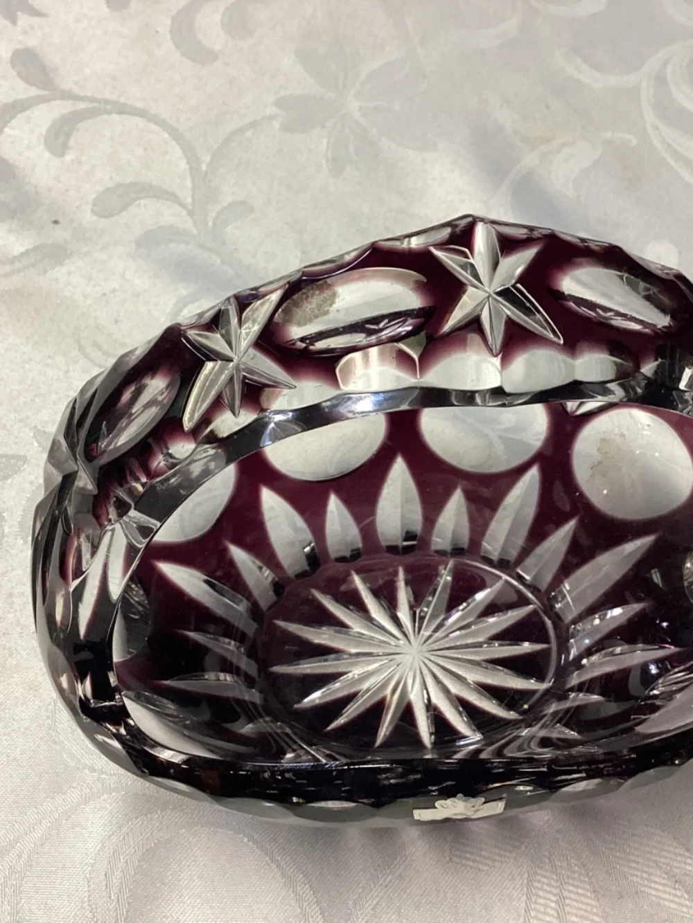 NAUCHTMANN. Etched candy basket deepPURPLE. RARE ONE !!!!